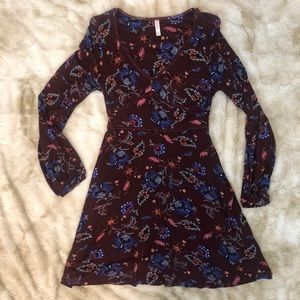 Floral, long sleeve, fall dress